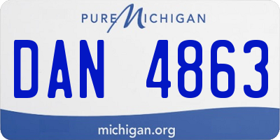 MI license plate DAN4863