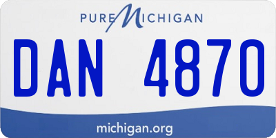 MI license plate DAN4870