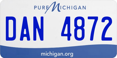 MI license plate DAN4872