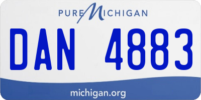 MI license plate DAN4883