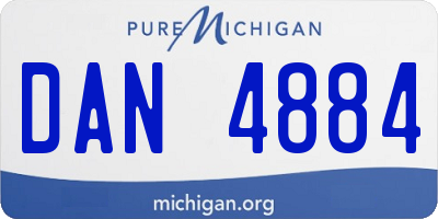 MI license plate DAN4884