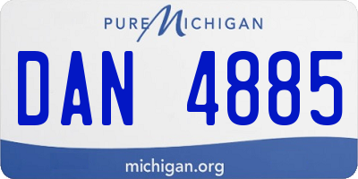 MI license plate DAN4885