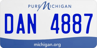 MI license plate DAN4887