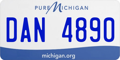 MI license plate DAN4890