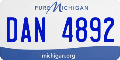 MI license plate DAN4892
