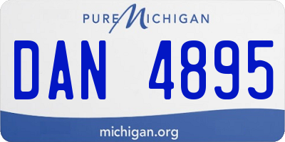 MI license plate DAN4895