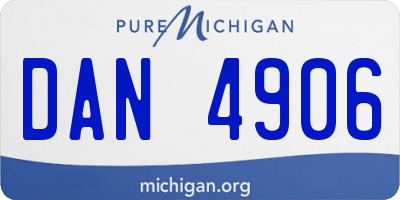 MI license plate DAN4906