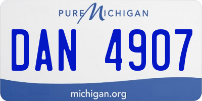 MI license plate DAN4907