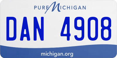 MI license plate DAN4908