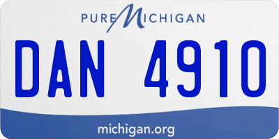 MI license plate DAN4910