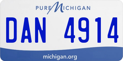 MI license plate DAN4914