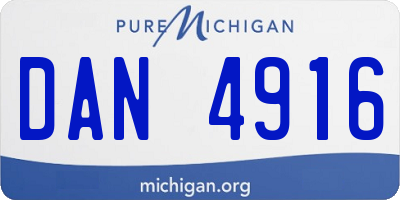 MI license plate DAN4916