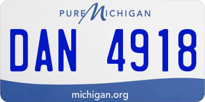 MI license plate DAN4918