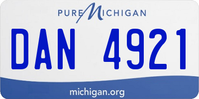 MI license plate DAN4921