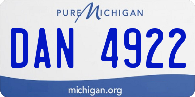 MI license plate DAN4922