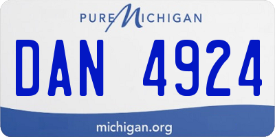 MI license plate DAN4924