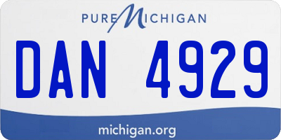 MI license plate DAN4929