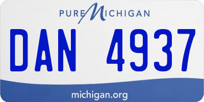MI license plate DAN4937