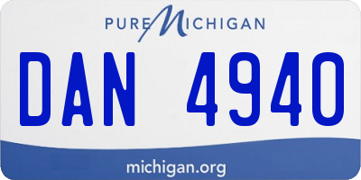 MI license plate DAN4940