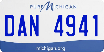 MI license plate DAN4941