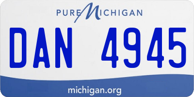 MI license plate DAN4945