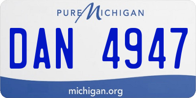 MI license plate DAN4947
