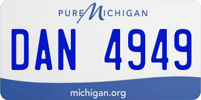 MI license plate DAN4949