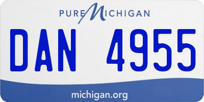MI license plate DAN4955