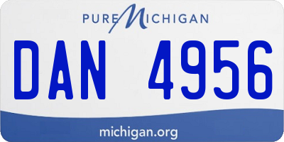 MI license plate DAN4956
