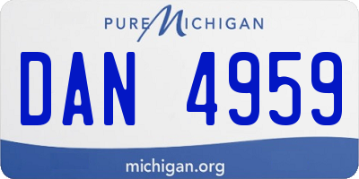 MI license plate DAN4959