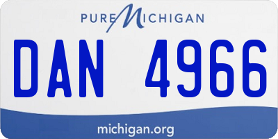 MI license plate DAN4966