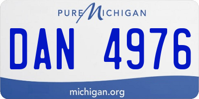 MI license plate DAN4976