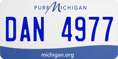 MI license plate DAN4977