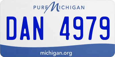 MI license plate DAN4979