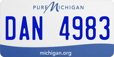 MI license plate DAN4983