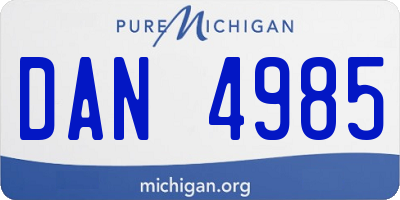 MI license plate DAN4985