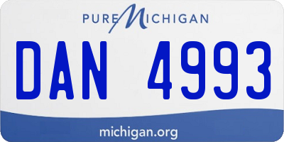 MI license plate DAN4993