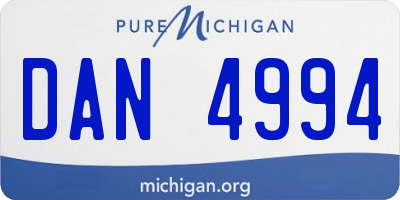 MI license plate DAN4994