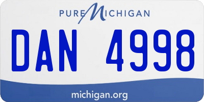 MI license plate DAN4998