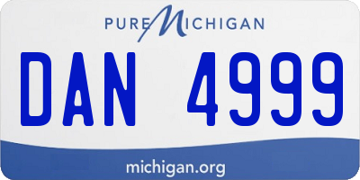 MI license plate DAN4999