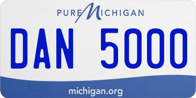 MI license plate DAN5000