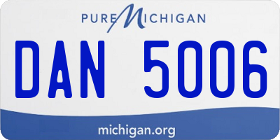MI license plate DAN5006