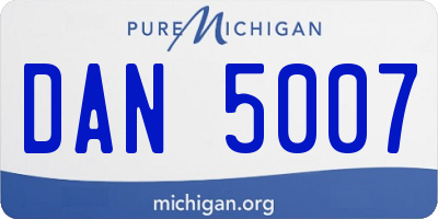 MI license plate DAN5007