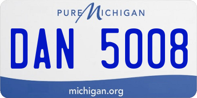 MI license plate DAN5008