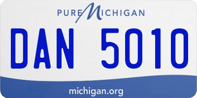 MI license plate DAN5010