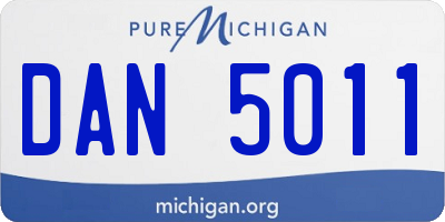 MI license plate DAN5011