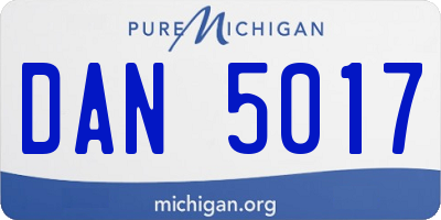 MI license plate DAN5017