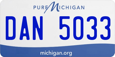 MI license plate DAN5033