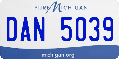 MI license plate DAN5039