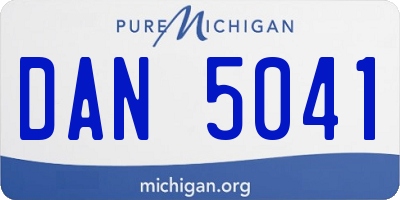MI license plate DAN5041